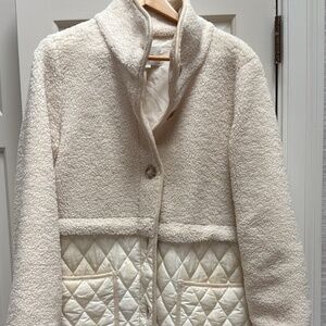White Fleece & Quilted Women’s Jacket